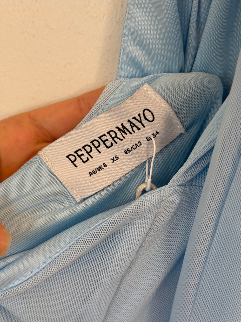 NWT Peppermayo Dinah Baby Blue Halter Mesh Mini Dress XS - Picture 5 of 5